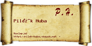Pilák Huba névjegykártya